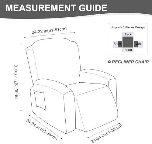 Genina Waterproof Recliner Chair Cover,1 Seat Couch Cover,Matcha Green - Image 2