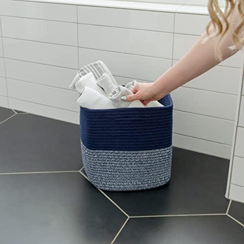 NaturalCozy Storage Cubes 11 Inch Cotton Rope Woven Baskets for Organizing, 3-Pack | Cube Storage Bin | Square Storage Baskets for Shelves Organizer, Classroom, Kids Toy Bins, Closet, Baby Nursery - Image 5