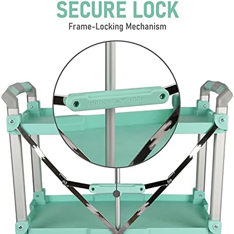 Olympia Tools 89-353 Pack N Roll Collapsible Service Cart, XL, 300LB Capacity, Teal - Image 6