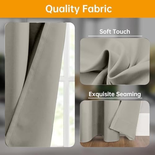 Room Divider Curtains Flexible Ceiling Tracks set Curtain track Ceiling Mount Blackout Curtain for Living Room Bedroom Ceiling Curtain Rod Privacy Dividers Panel W100xH84 Light Grey Drape&Black rail - Image 3