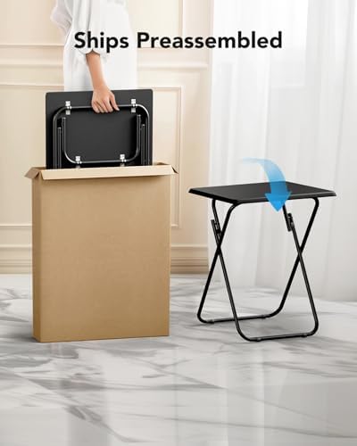 HUANUO Folding TV Tray with No Assembly Required, Black - Image 6