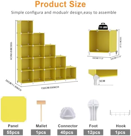 AWTATOS Cube Storage Organizer, Closet Organizers Storage Shelf, 16 Cube - Image 6