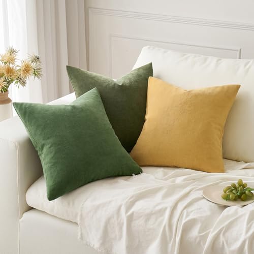 MIULEE Gold Chenille Couch Throw Pillow Covers, 20x20 - Image 5