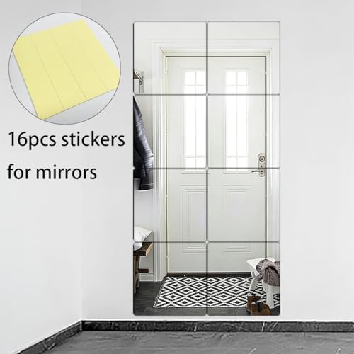 BOYIVI 4Pcs Acrylic Mirror Tiles, 8 Inch Self-Adhesive Shatterproof Panels for Wall Decor, Wall Mounted Mirror Glass Frameless Mirror Sheets for Home Bedroom Bathroom Door(Medium) - Image 5