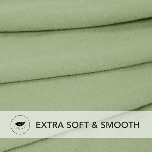 PureFit Stretch Loveseat Covers Fleece Couch Covers for Sofa Sage Green - Image 5