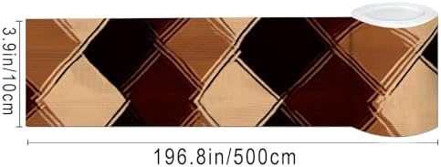 IVN Wallpaper Border Peel and Stick Wall Brown Diamond Check 4x196 Inch | Wall Trim Self Adhesive Borders for Walls Mirror Border Frame Accent Strip for Bedroom Kitchen LivingRoom Decor - Image 3