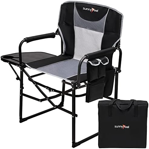 SUNNYFEEL Oversized Camping Chair Portable Directors Chairs with Side Table by SunnyFeelCamping