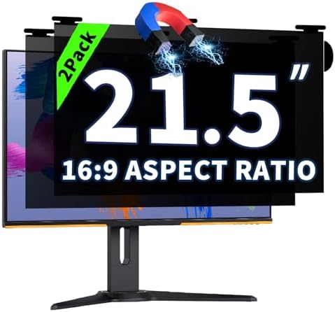 2Pack Magnetic Hanging Computer Privacy Screen 21.5'' for 16:9 Aspect Ratio by Halloive