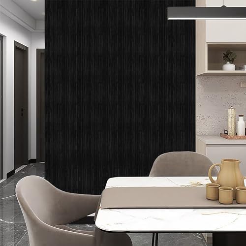 Black Grasscloth Peel and Stick Wallpaper Texture Contact Paper 15.7" X 120" Self-Adhesive Linen Removable Wallpaper Cabinets Counter Top Liners - Image 3