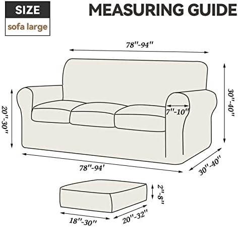 WEERRW 4 Pieces Couch Cover for Sofa Velvet Slipcovers, Greyish Green - Image 7