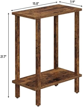 TUTOTAK Narrow Side Table, 2-Tier Small End Table for Couch - Image 2