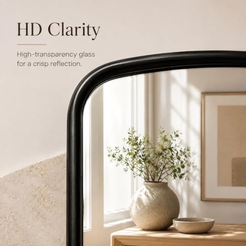 2 Pack Rounded Square Wall Mirror, 10"x12" Metal Framed Decorative Mirror with Real Glass, Aesthetic Curved Edge Vanity Mirror for Bedroom, Living Room, Black Wall Decor - Image 3