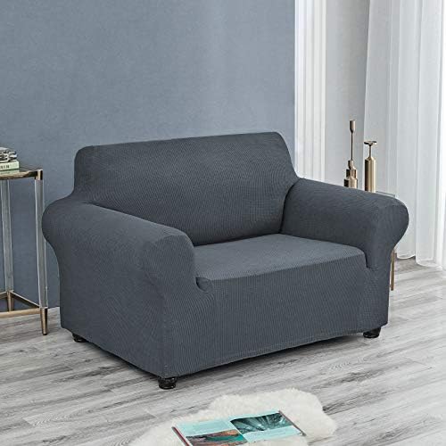 Joccun Stretch Chair Couch Cover,1-Piece Sofa Slipcover Spandex Jacquard Fabric Sofa Covers with Elastic Bottom,Washable Furniture Protector for Dogs,Cats,Kids(Armchair,Gray) - Image 4