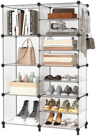 AWTATOS Closet Organizer 8 Cube Storage Shelves, Translucent - Image 7