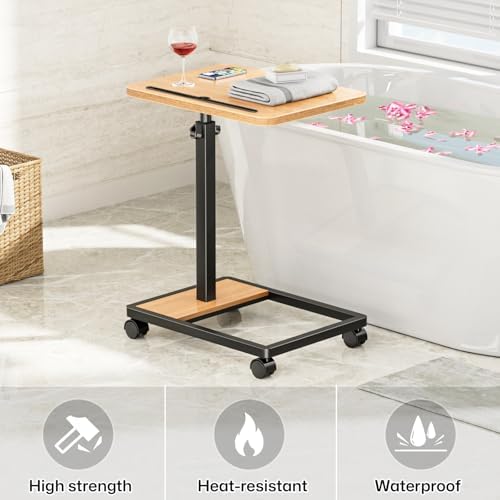 Adjustable TV Tray Table with Wheels: 18"-30.7" Height - Image 6