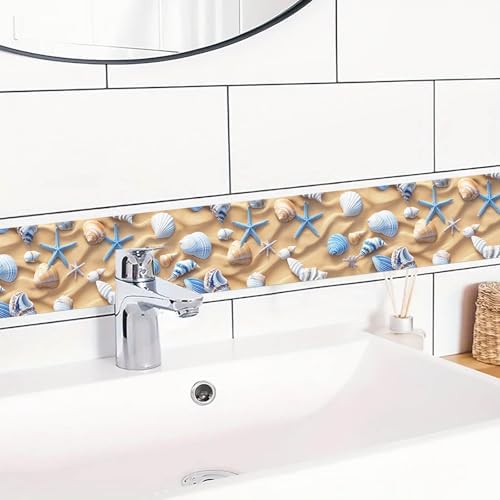 IVN Wallpaper Border Peel and Stick Wall Beach Starfish Seashell 4x196 Inch - Image 5