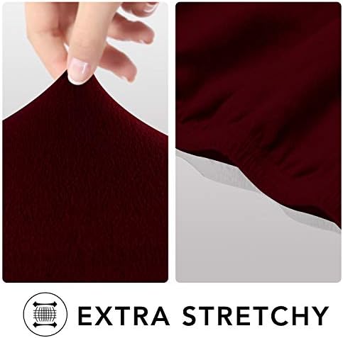 PureFit Super Stretch Chair Covers Fleece Couch Covers for Sofa Wine - Image 4