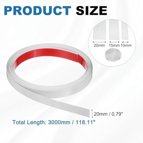 uxcell Beige Peel and Stick Molding Trim, 0.8 Inch x 9.8 ft Self-Adhesive Mirror Tape, Flexible PVC Border Strip for Wall Decoration Tile Edge Ceiling Floor Frame Furniture Decoration - Image 2