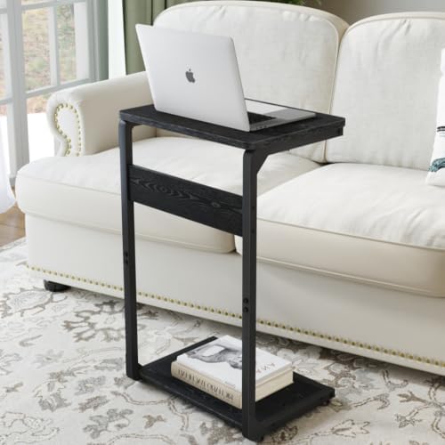 Wooden Pedestal Dinner TV Tray Table for Eating Couch End Tables ET-YB-BKW1 - Image 6