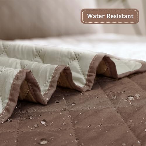 Easy-Going Reversible Couch Cover, Chair 30 in, Brown/Beige - Image 4