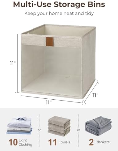 StorageWorks 11x11 Storage Cube with Clear Window, Brown and Beige, 3-Pack - Image 2