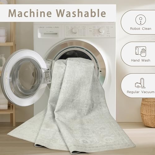 8x10 Washable Area Rugs for Living Room,Bedroom,Dining Room(Concrete Grey) - Image 4