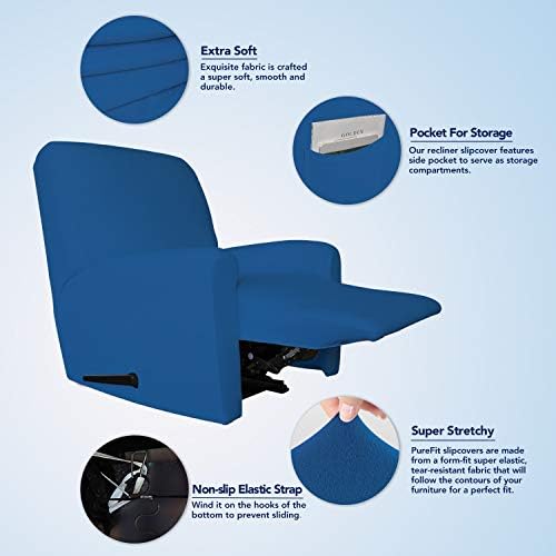 PureFit Stretc Recliner Chair Covers Fleece Soft Couch Covers for Sofa - Image 3