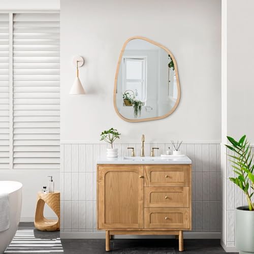 Asymmetrical Irregular Mirror Wall Mounted, Unique Vanity Mirror, Shaped Dressing Boho Mirror Decorative for Living Room, Bathroom, Bedroom, Entryway Wall Decor 20"x16" - Image 6
