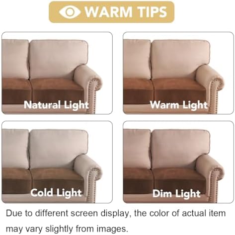 H.VERSAILTEX Velvet Stretch Couch Cushion Cover Plush Cushion Slipcover for Chair Loveseat Sofa Cushion Furniture Protector Seat Cushion Sofa Cover (3 Piece XL Sofa Cushion Covers, Caramel Cafe) - Image 6