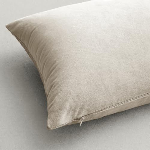 MIULEE Velvet Throw Pillow Covers 20x20 Inch Pack of 2 Cream White - Image 6