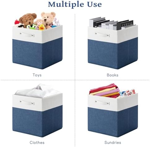 FinishingBo 13x13x13 Storage Cube Bins 6 Pack, Cube Shelf Baskets - Image 5