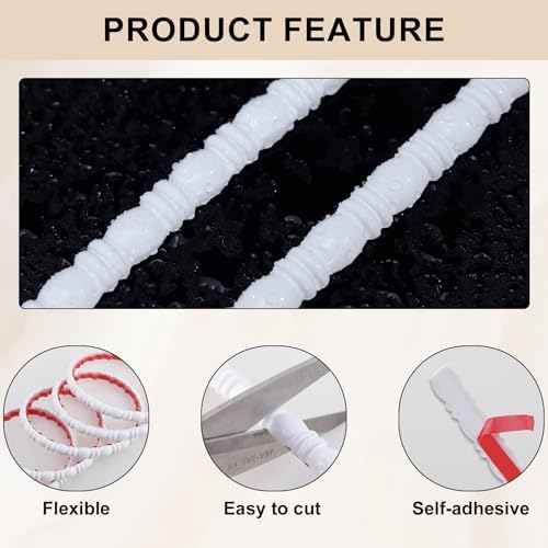 Hungbak 0.39" x 118" Peel and Stick Finished White Bead and Reel Molding Trim - Self-Adhesive Decorative Strip for Picture Frame, Mirror, Shelf, Wall, Door, Cabinet - Image 3