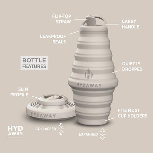 HYDAWAY 25oz Collapsible Water Bottle, Packable Leakproof for Travel - Image 5