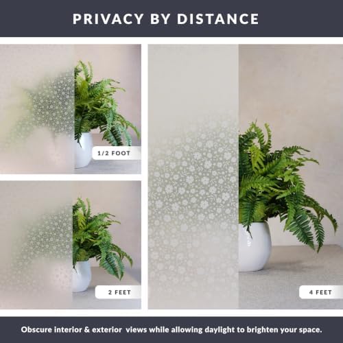 Sunshine Window Privacy Film by Artscape - Decorative Frosted Glass Design, Static Cling, Day and Night Privacy, Reduces Glare, Easy to Apply and Removable, Made in USA - 36 x 72 Inch - Image 4
