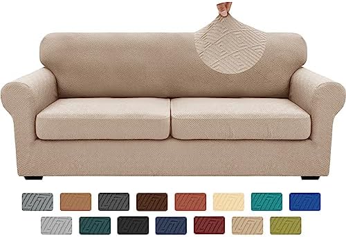 XINEAGE 3-Piece Stretch Sofa Cover, Washable Couch Covers for Dog by XINEAGE