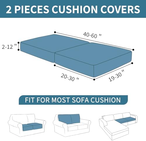 XINEAGE 2 Piece Stretch Couch Cushion Covers Individual Sofa Slipcovers - Image 3