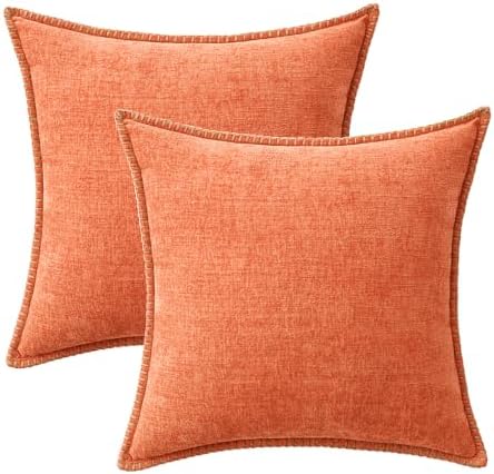 MIULEE Decorative Couch Throw Pillow Covers 18x18 Inch Coral Red 2 Pack - Image 6
