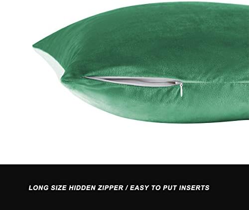 GIGIZAZA Mint Turquoise Velvet Decorative Throw Pillow Covers 20x20 for Sofa Bed 2 Pack Soft Cushion Cover - Image 3