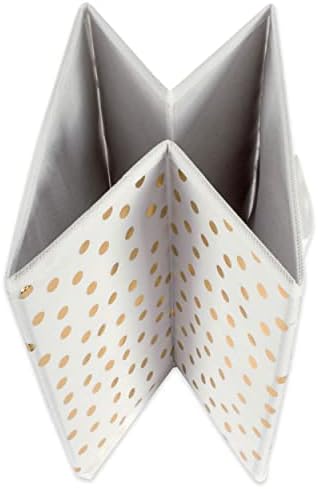 DII Woven Polyester Storage Bin, Polka Dot, White & Gold, Small Set of 4 - Image 3