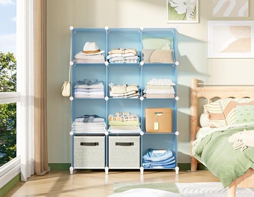 HOMIDEC Closet Organizers and Storage, 12 Cube Storage Organizer, Blue - Image 7