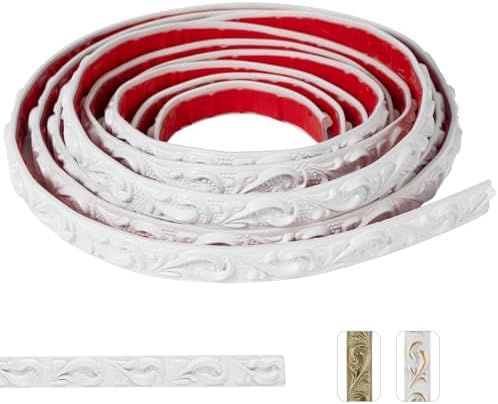 0.8" x16.4FT White Peel and Stick Crown Molding Trim - Flexible PVC Molding for Mirror Frames, Wall Decor & Furniture Accents by TopZenMarketplace
