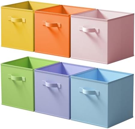 Cupic Cupid 6-Pack 13x13 Storage Cubes, Cube Organizer Bins, Pastel Colors by CupicCupid