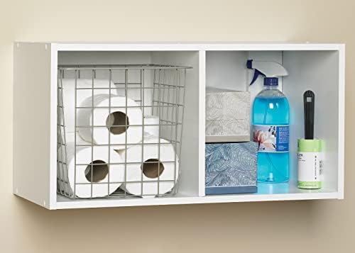 ClosetMaid Cubeicals 2 Cube Storage Shelf Organizer Bookshelf, Stackable or Hanging Wall Mount, Easy Assembly, White Wood Finish - Image 2