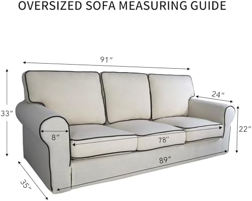 PureFit Waterproof Oversized Couch Cover Slipcovers for Couches and Sofas - Image 6