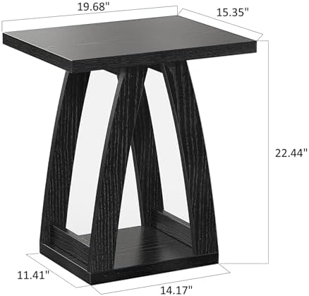 FROMJBEST End Tables Living Room, Side Table, Black End Table Set of 2 - Image 3