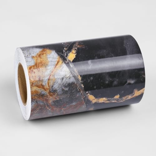 Wallercity Marble Border Wallpaper Peel and Stick Marble Contact Paper for Countertops Border Stickers for Wall Decor Mirror Frame Borders Wall Paper for Bathroom Waterproof Self Adhesive 3.94x394 in by Wallercity