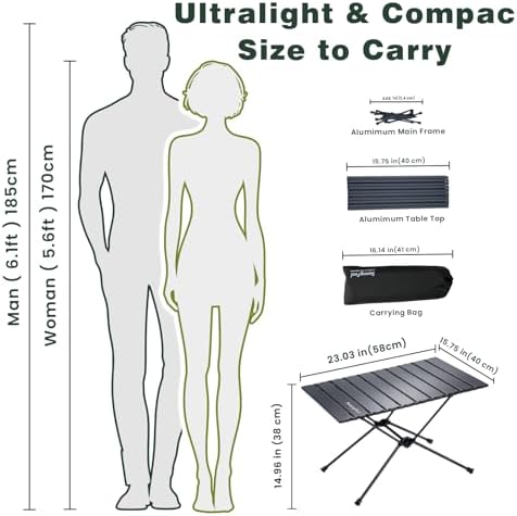 SUNNYFEEL Portable Camping Side Table - Folding Lightweight Beach Table - Image 2
