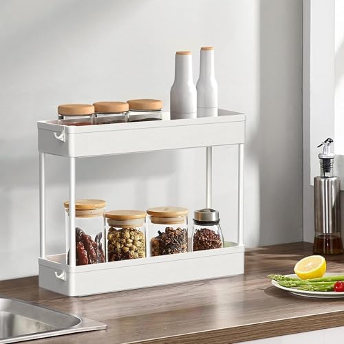 SPACELEAD 2-piece Set Slim Storage Cart 3 Tier,Bathroom Organizer Rolling Utility,Mobile Shelving Unit Slide Out for Office, Kitchen, Laundry Room & Narrow Places - Image 3