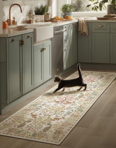 Runner Rugs Washable Kitchen Runner: 2'6"x8' Hallway Runner Rug Stain Resistant Non Slip Low Pile Soft Carpet Runners Rug for Bedroom Hallways Entryway Indoor Beside Bathroom Laundry Room by palohom