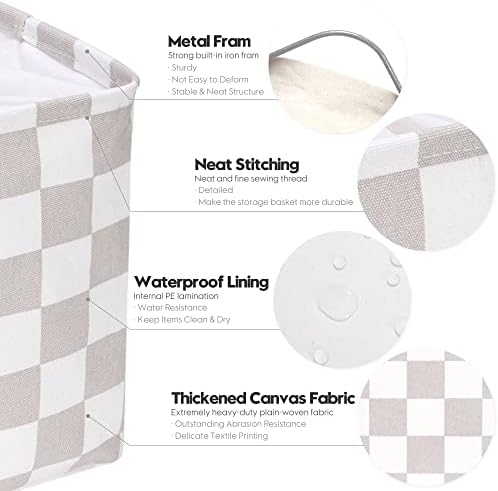 Hinwo Collapsible Canvas Storage Cubes with Handles, 11-Inch, 3-Pack - Image 5
